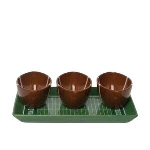 Crofton Ceramic Football Tray with 3 bowls New in Box (HD001)